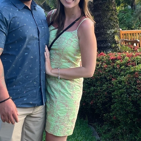 Lilly Pulitzer Vintage Green Pineapple Dress - Picture 1 of 8